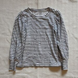 LOFT Striped Floral Sweatshirt Top